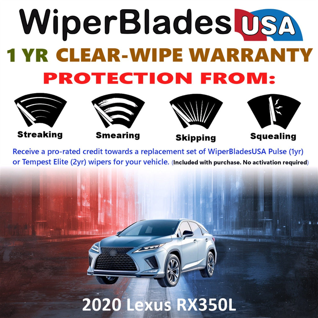 2020 Lexus RX350L Wiper Blades Set w/1yr Warranty (Set of 2) Pulse Beam Wipers-1