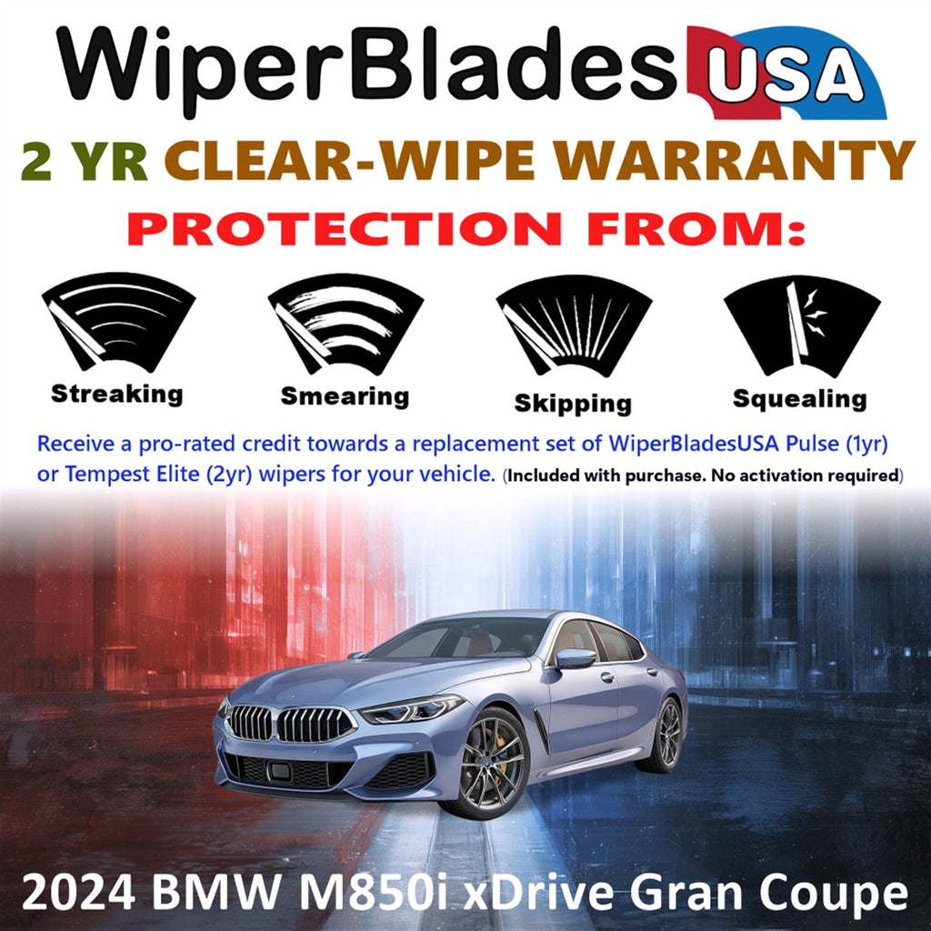 2024 BMW M850i xDrive Gran Coupe Wiper Blades w/2yr Warranty (Set of 2) Wipers-1