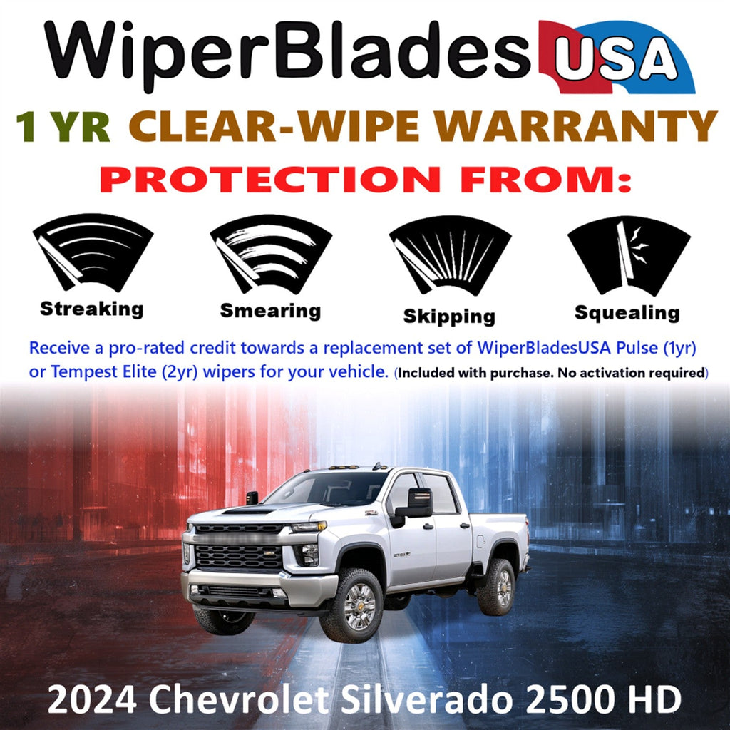2024 Chevrolet Silverado 2500 HD Wiper Blades w/1yr Warranty (Set of 2) Wipers-1