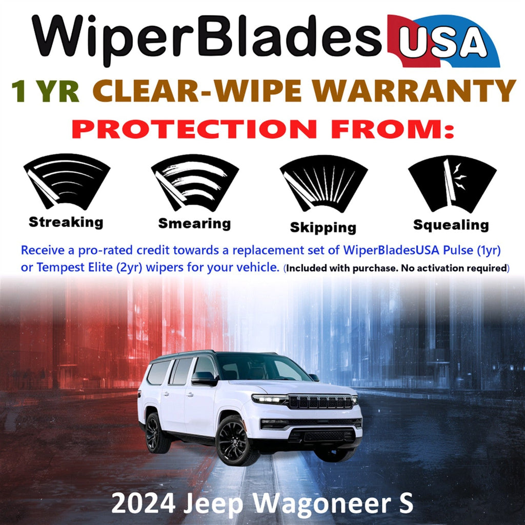 2024 Jeep Wagoneer S Wiper Blades w/1yr Wear Warranty (Set of 2) Wipers-1