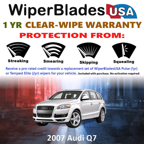 2007 Audi Q7 Wiper Blades Set w/1yr Wear Warranty (Set of 2) Pulse Beam Wipers-1