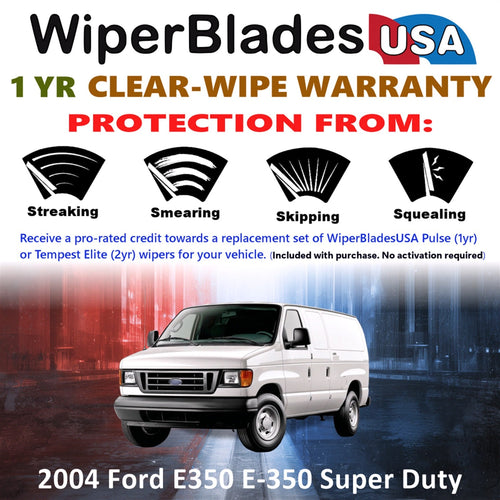 2004 Ford E350 E-350 Super Duty Wiper Blades w/1yr Warranty (Set of 2) Wipers-1