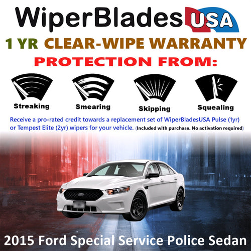 2015 Ford Special Service Police Sedan Wiper Blades Set w/1yr Warranty (Set of 2)-1