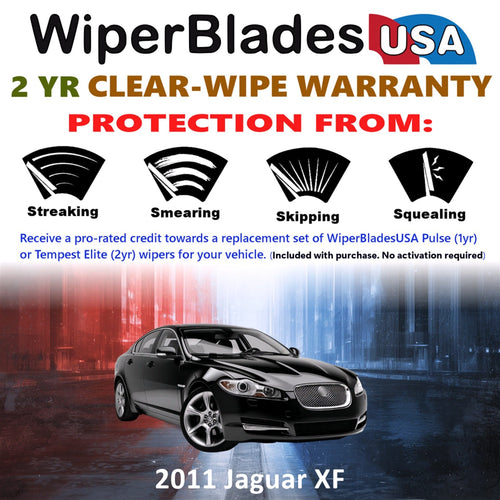 2011 Jaguar XF Wiper Blades Set w/2yr Warranty (Set of 2) Tempest Elite Wipers-1
