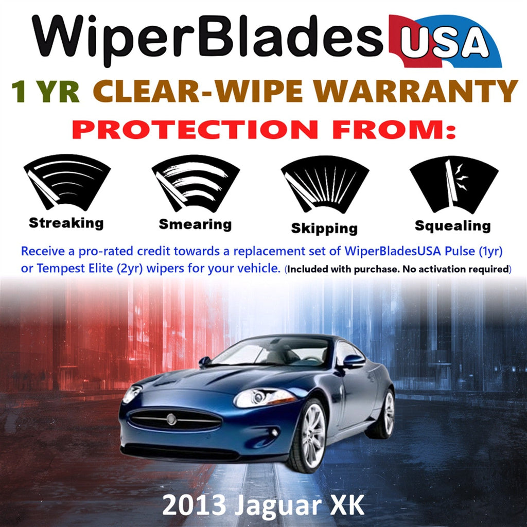 2013 Jaguar XK Wiper Blades Set w/1yr Wear Warranty (Set of 2) Pulse Beam Wipers-1