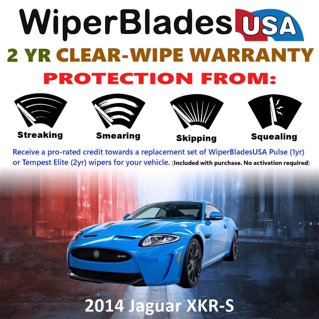 2014 Jaguar XKR-S Wiper Blades Set w/2yr Wear Warranty (Set of 2) Tempest Elite-1