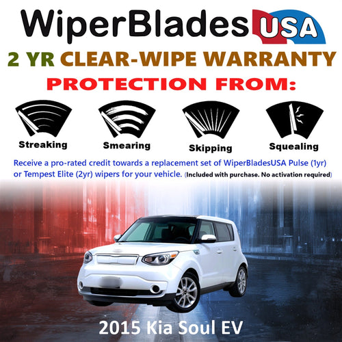 2015 Kia Soul EV Wiper Blades w/2yr Wear Warranty (Set of 3) w/Rear Beam Wipers-1