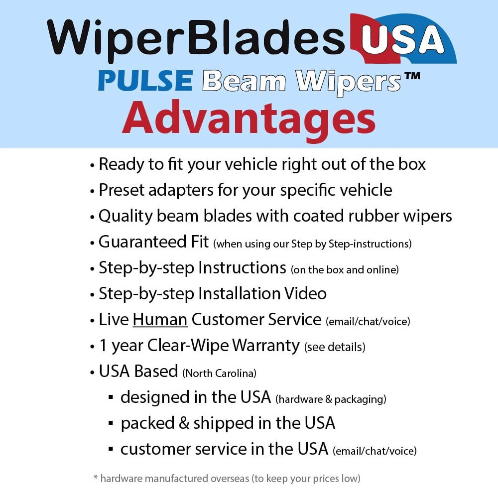 2005 Mitsubishi Eclipse Wiper Blades w/1yr Wear Warranty (Set of 2) Wipers-3