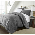 Queen Size 8-Piece Microfiber Reversible Bed-in-a-Bag Comforter Set in Grey-0