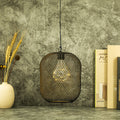 8.5'' High Battery Operated Hanging Lamp Mesh Lanterns with Lights Bulb-0