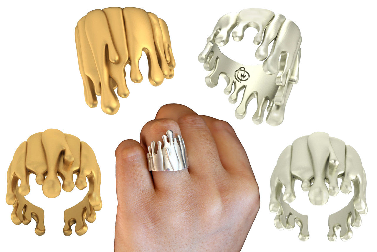 Antonio Wehrli Gravity Paint Drip Ring: Art into Jewelry-Sterling Silver-6
