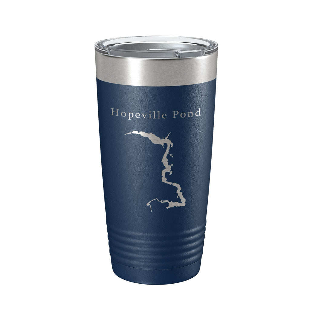 Hopeville Pond Tumbler Lake Map Travel Mug Insulated Laser Engraved Coffee Cup Connecticut 20 oz-2