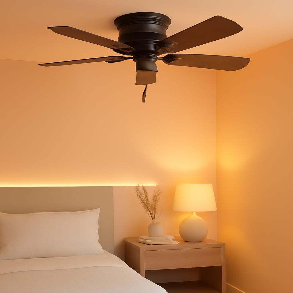 42 Inch Flush Mount Indoor Ceiling Fan Bronze NoLight-0