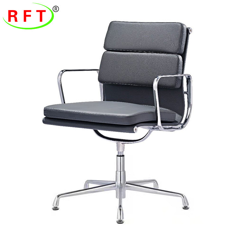 Ergonomic Soft Upholstered Office Chair with Aluminum Frame