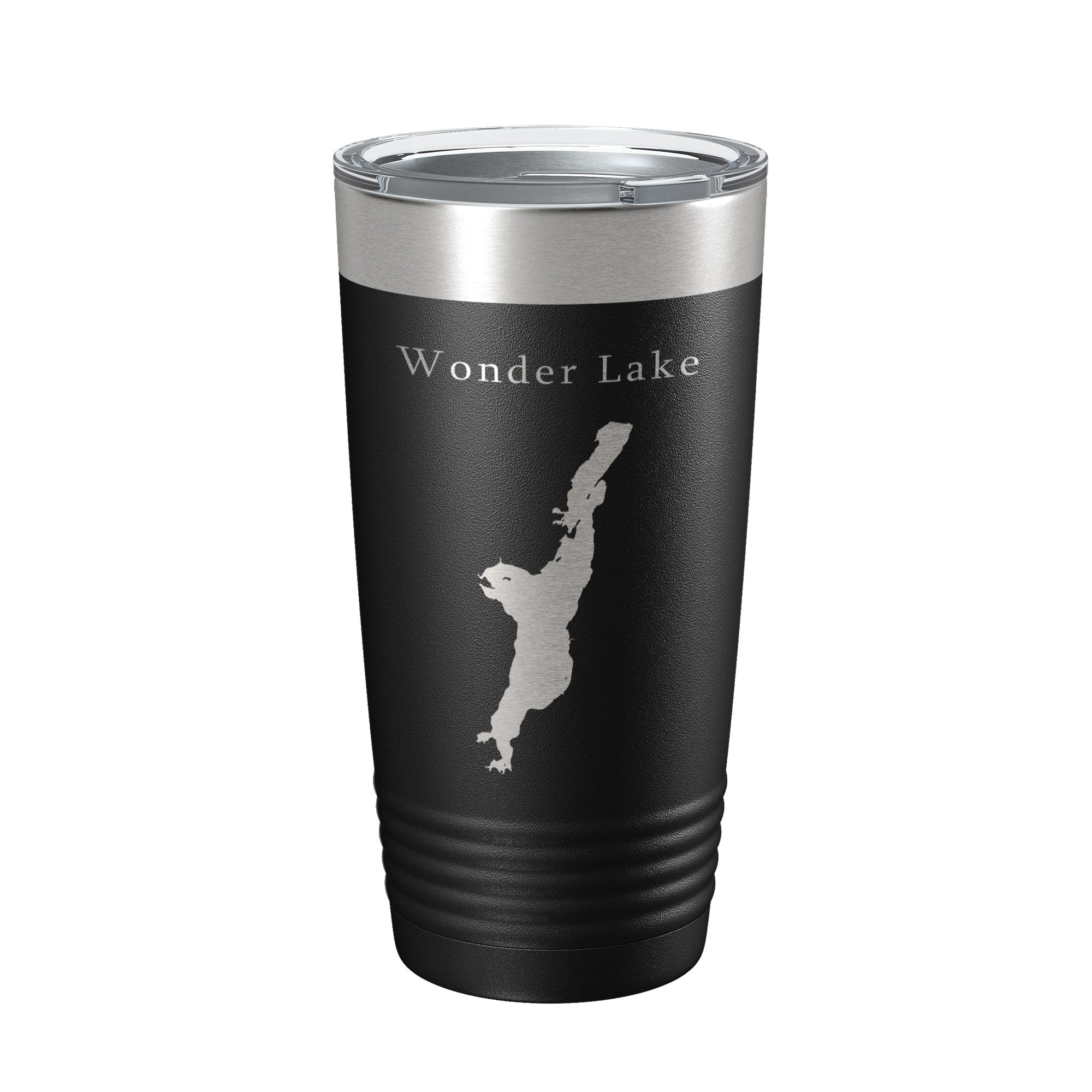 Wonder Lake Map Tumbler Travel Mug Insulated Laser Engraved Coffee Cup Illinois 20 oz-0