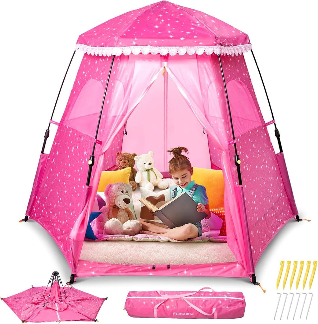 Kids Pop Up Play Tent 78x66 Inch Princess Castle Playhouse-1