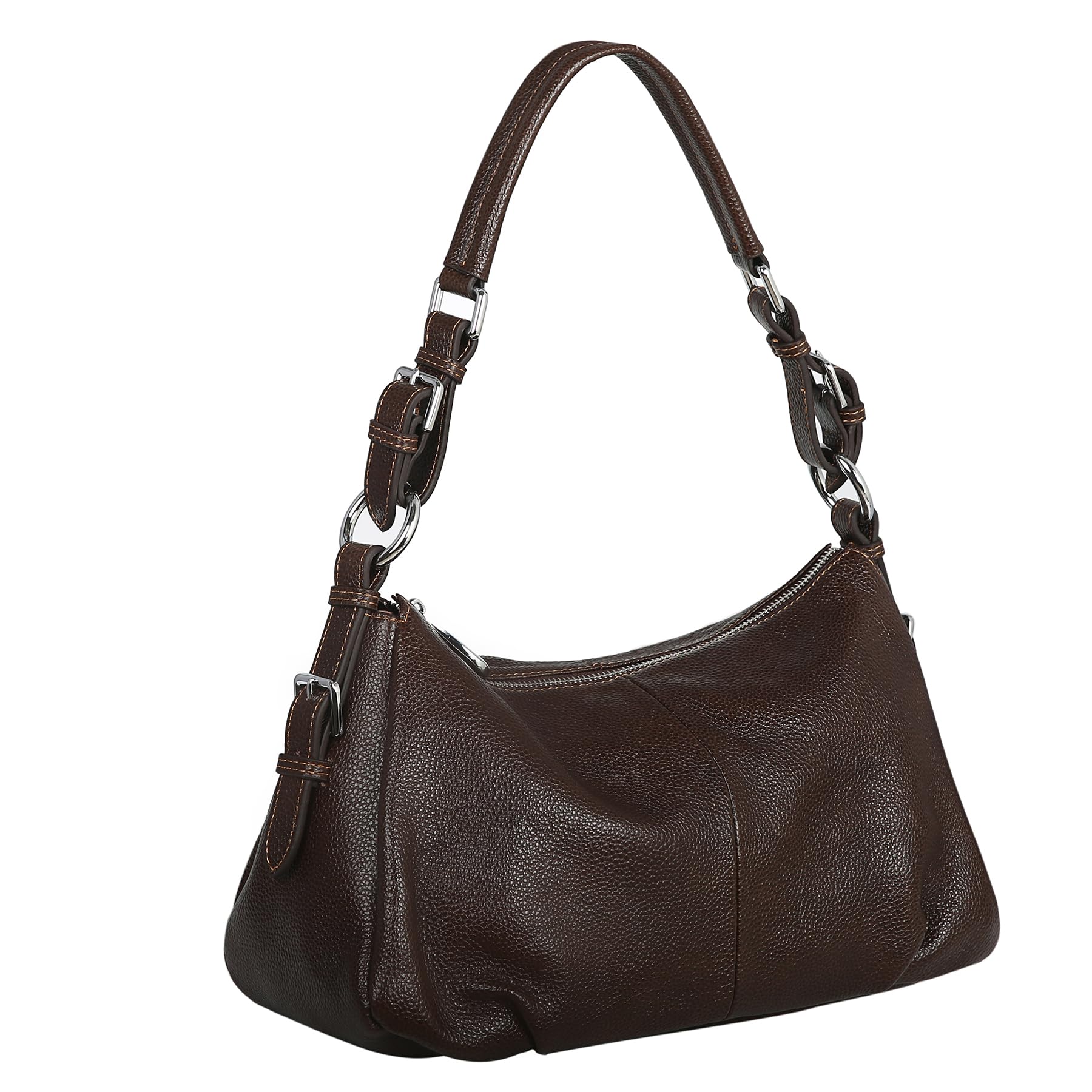HESHE Leather Purses and Handbags Hobo Shoulder Bags Tote Bag Crossbody Purse Ladies Designer Satchel Bags (Coffee)