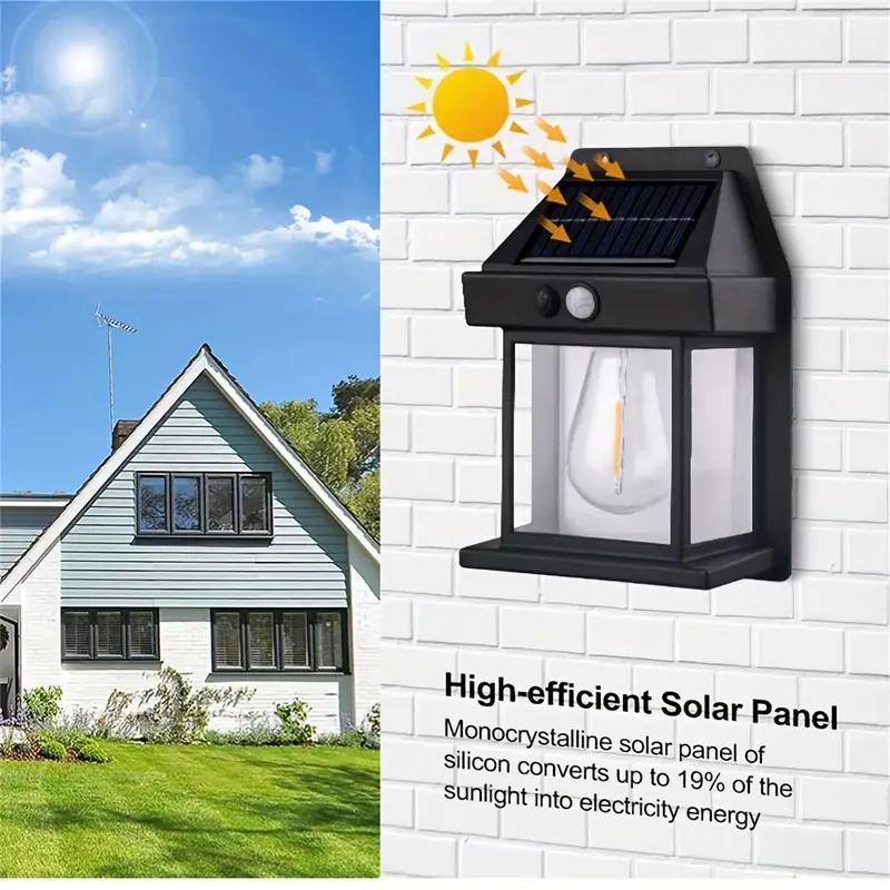 4 Pack Solar Outdoor Wall Lights with Motion Sensor, Waterproof IP65 Garden Security Lighting, 3 Modes Auto Dusk to Dawn, Wireless Decorative Lamp for Patio, Villa, Pathway-4