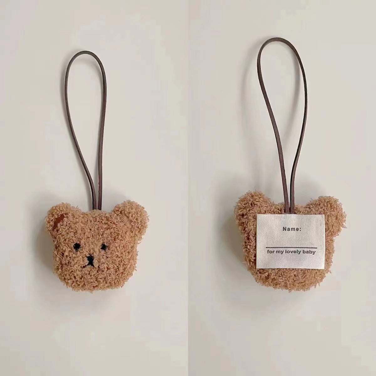 Cute Bear Name Tag Key Chain Pendant for Kids