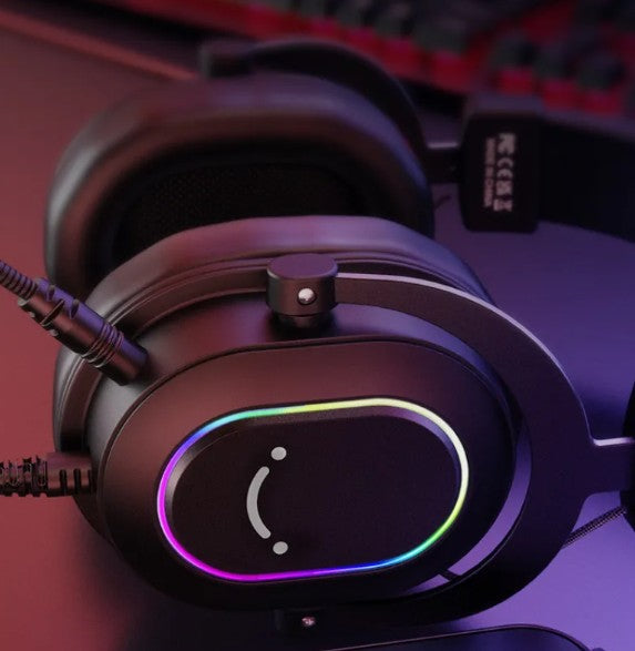 Fifine RGB Gaming Headset with Mic – 7.1 Surround Sound