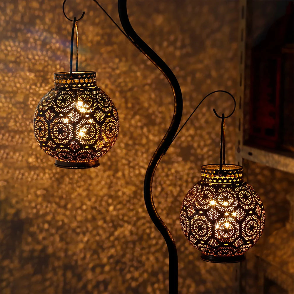 Set of 2 Moroccan Style Metal Table Lamp-3