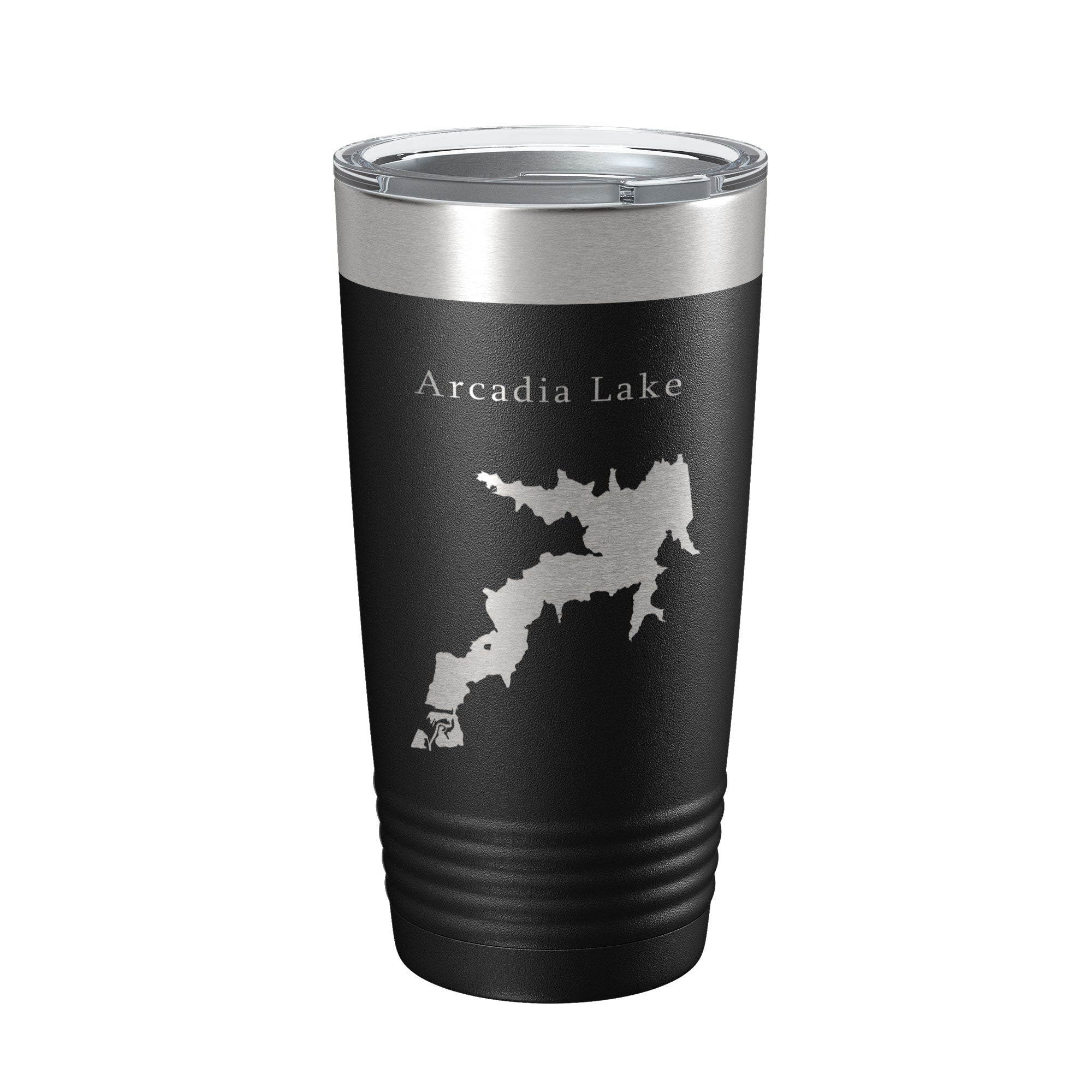 Arcadia Lake Map Tumbler Travel Mug Insulated Laser Engraved Coffee Cup Oklahoma 20 oz-0