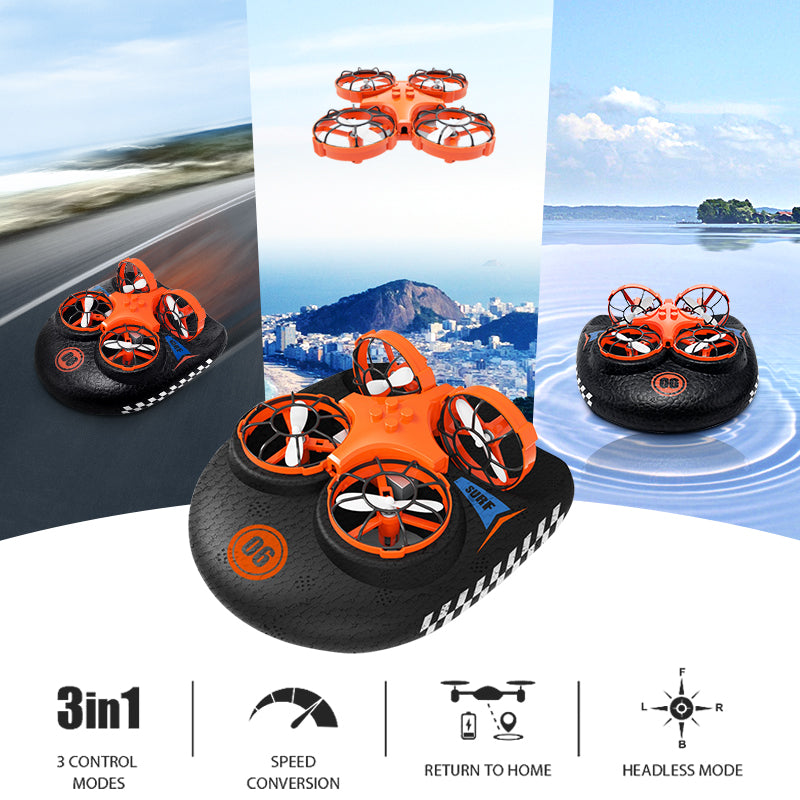 A150 Upgraded Mini Drone with RC Car and Hovercraft