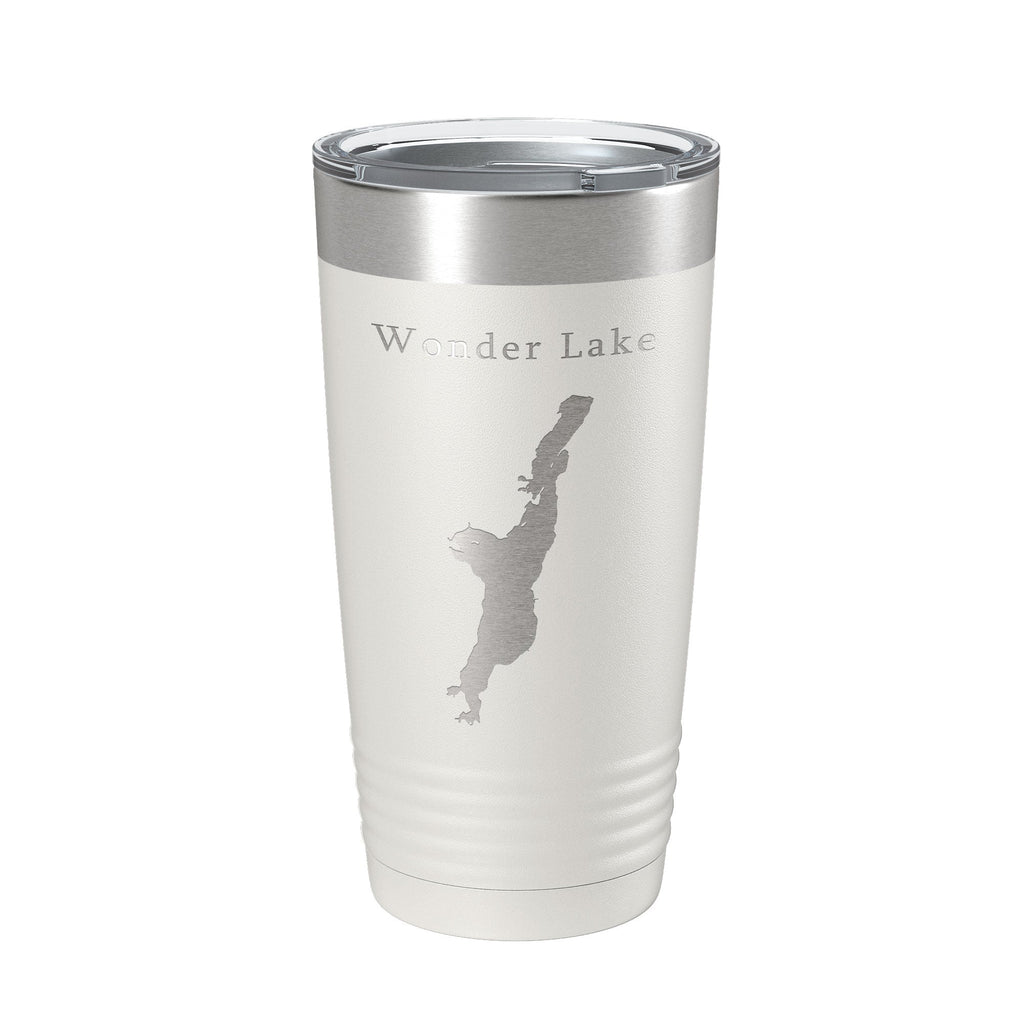 Wonder Lake Map Tumbler Travel Mug Insulated Laser Engraved Coffee Cup Illinois 20 oz-1