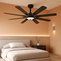62Inch Black Ultraquiet Industrial Ceiling Fan Remote LED-0