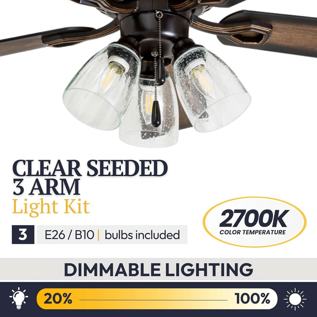 52 Inch Farmhouse LED Ceiling Fan Oil Rubbed Bronze-4