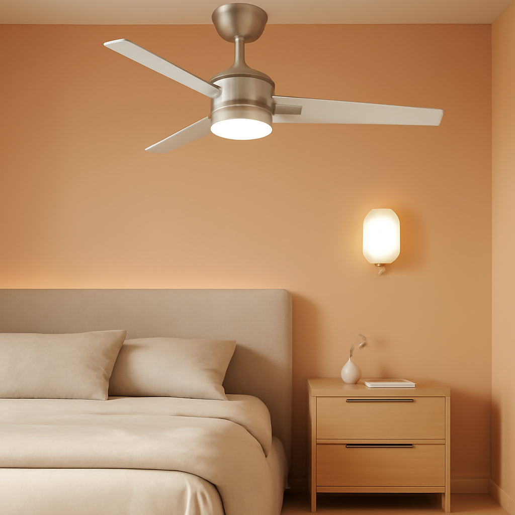 52 Inch Brushed Nickel Ceiling Fan Energy Efficient-0