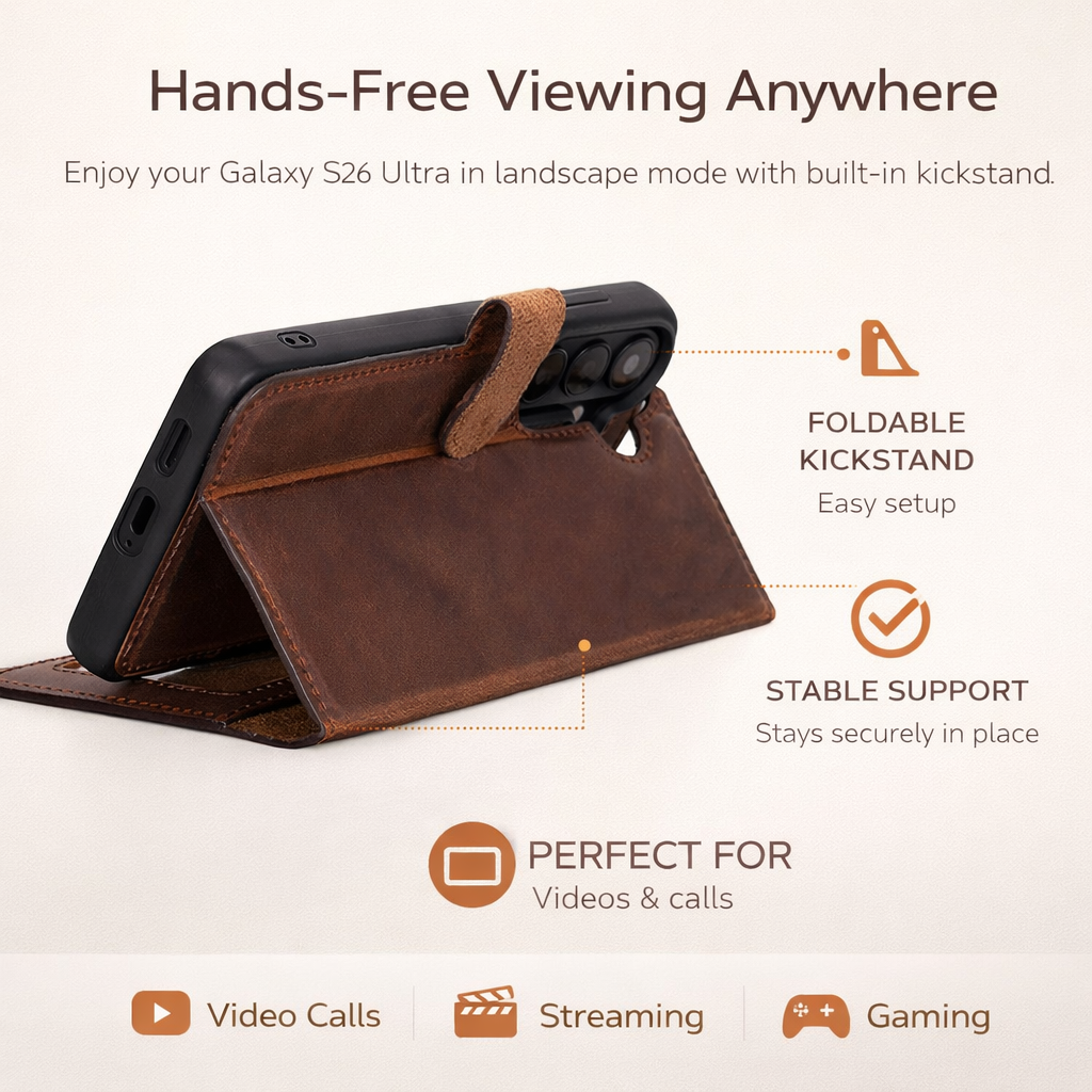 Buffalo Samsung Galaxy S26 Ultra Leather Wallet Case-4
