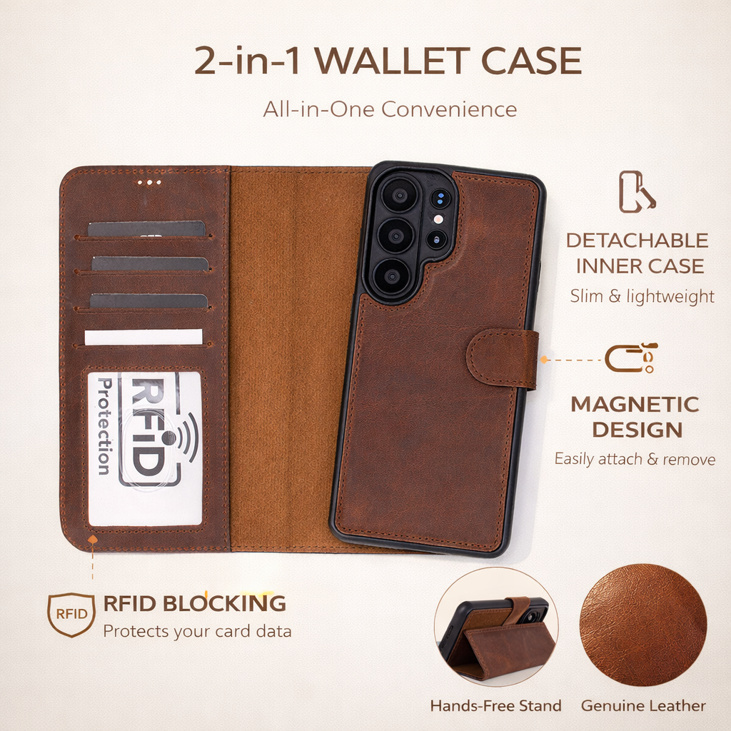 Buffalo Samsung Galaxy S26 Plus Leather Wallet Case-2