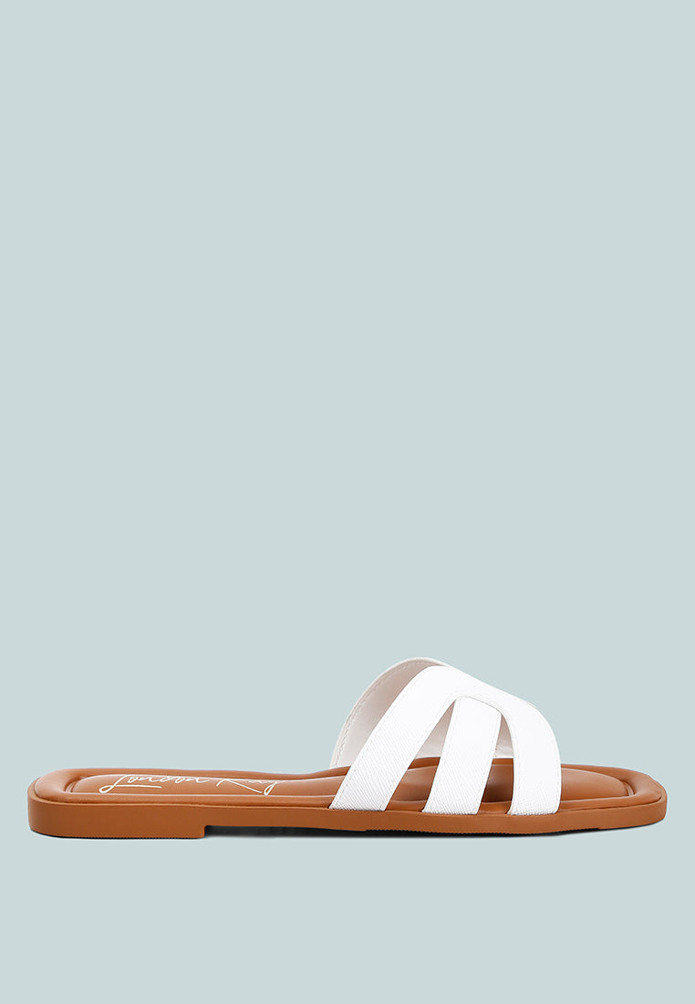 Aura Faux Leather Flat Sandals-0