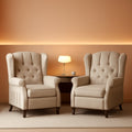 Wingback Recliner Chair With Massage And Heat Tufted Fabric