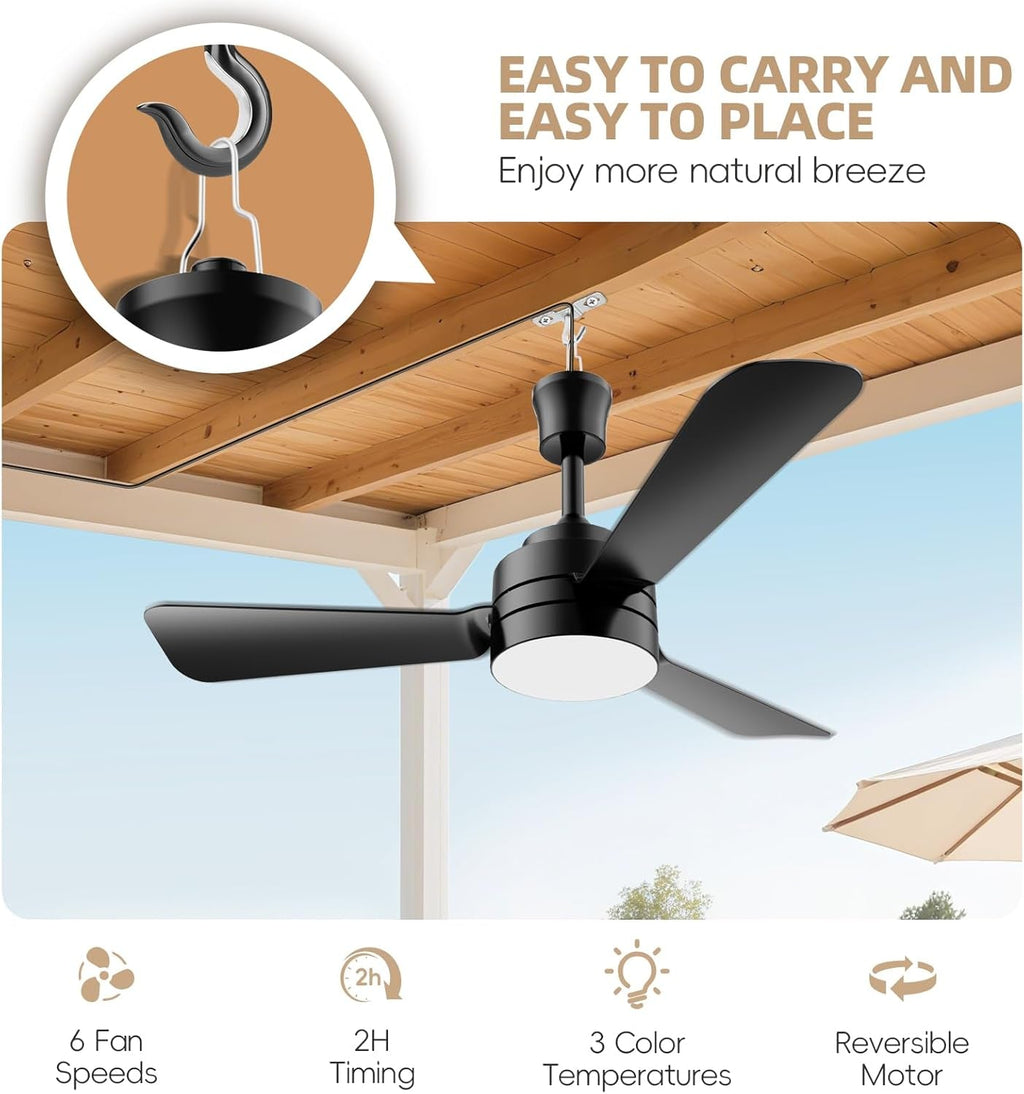 Industrial Strength 28 Inch Gazebo Ceiling Fan Light-2