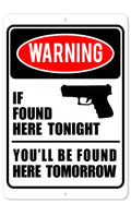 If Found Here Tonight Funny Security Sign Indoor/Outdoor