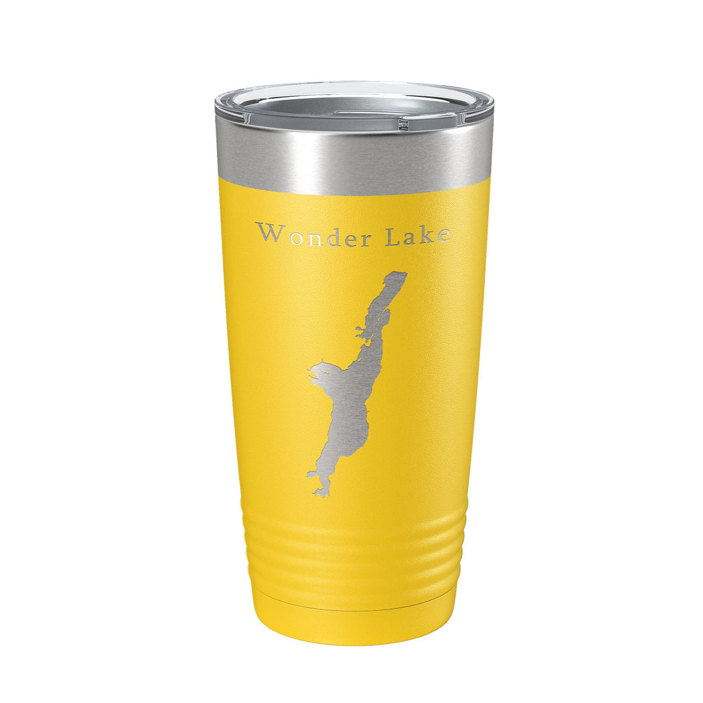 Wonder Lake Map Tumbler Travel Mug Insulated Laser Engraved Coffee Cup Illinois 20 oz-4