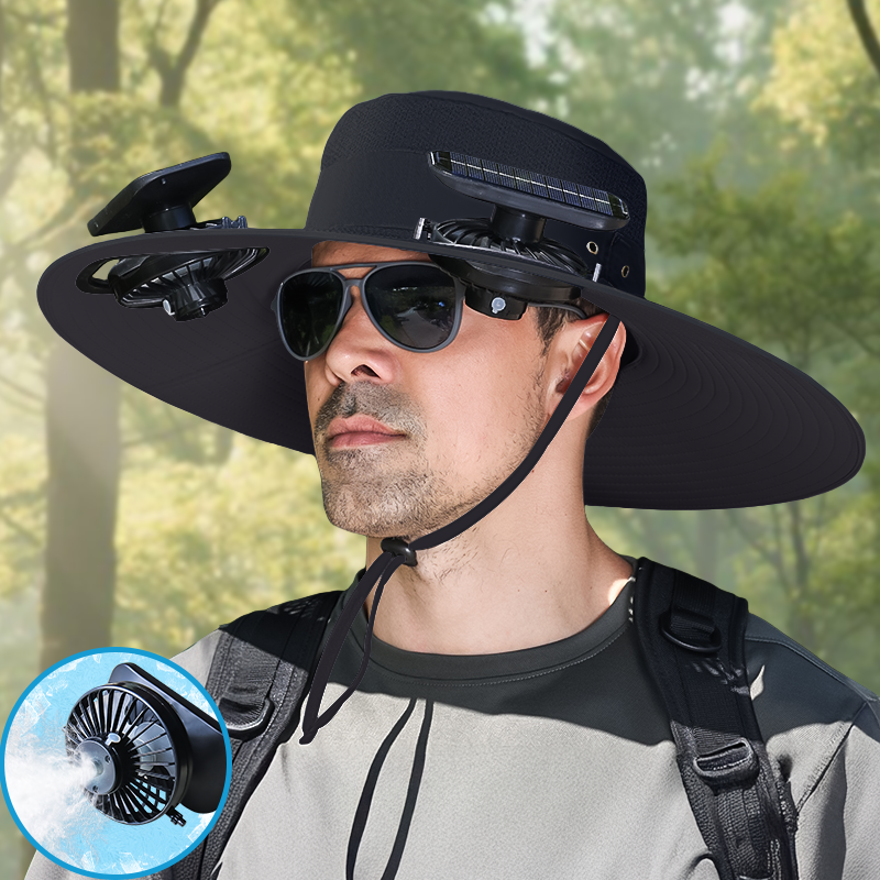 UPF50+ Solar cooling fan cap, Solar fan cap and USBcharging -Cooling sun cap, Fisherman's cap, Outdoorfishing, Outdoor leisure, Camping, Hiking, Outdoor work,Outdoor leisure