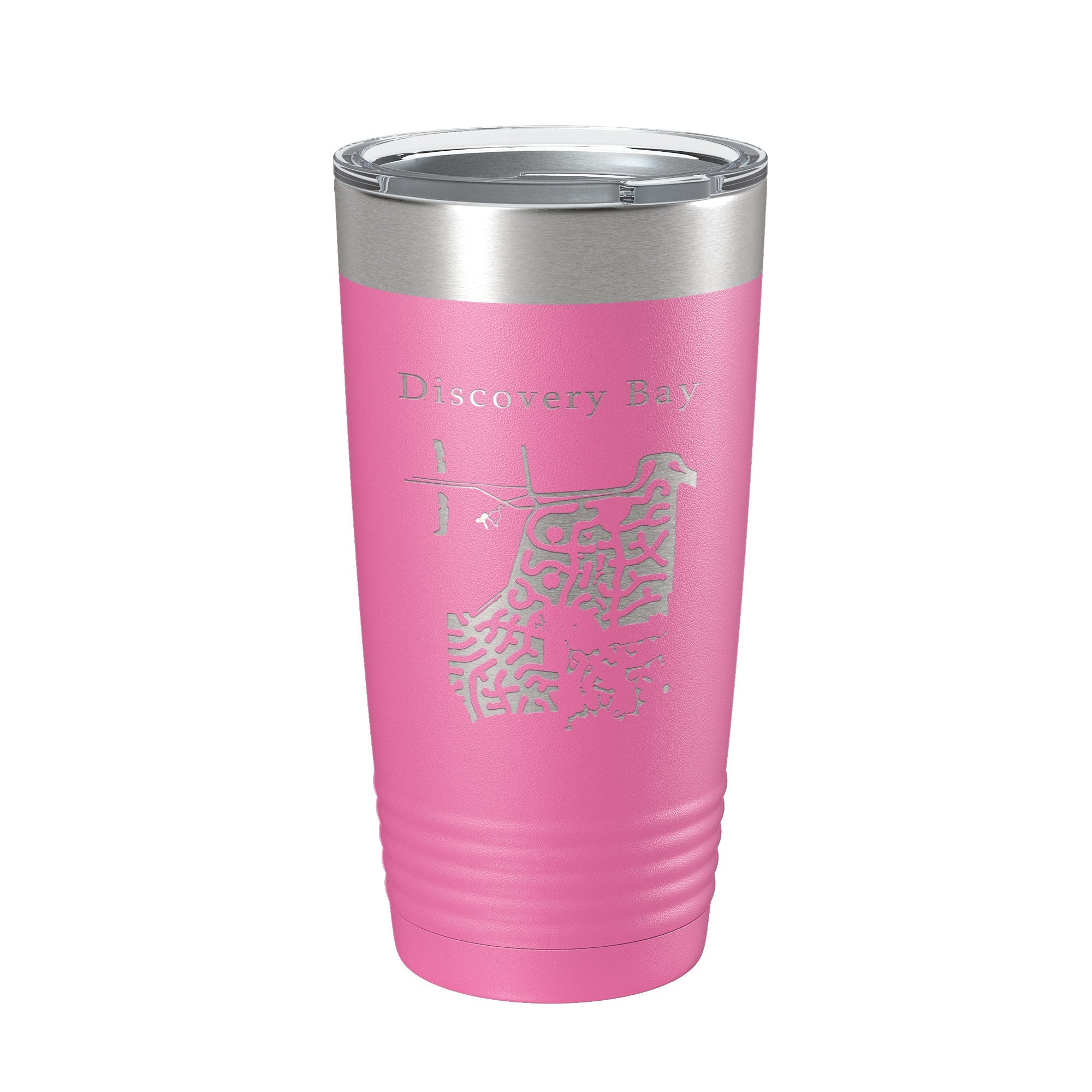 Discovery Bay Tumbler Lake Map Travel Mug Insulated Laser Engraved Coffee Cup California 20 oz-11