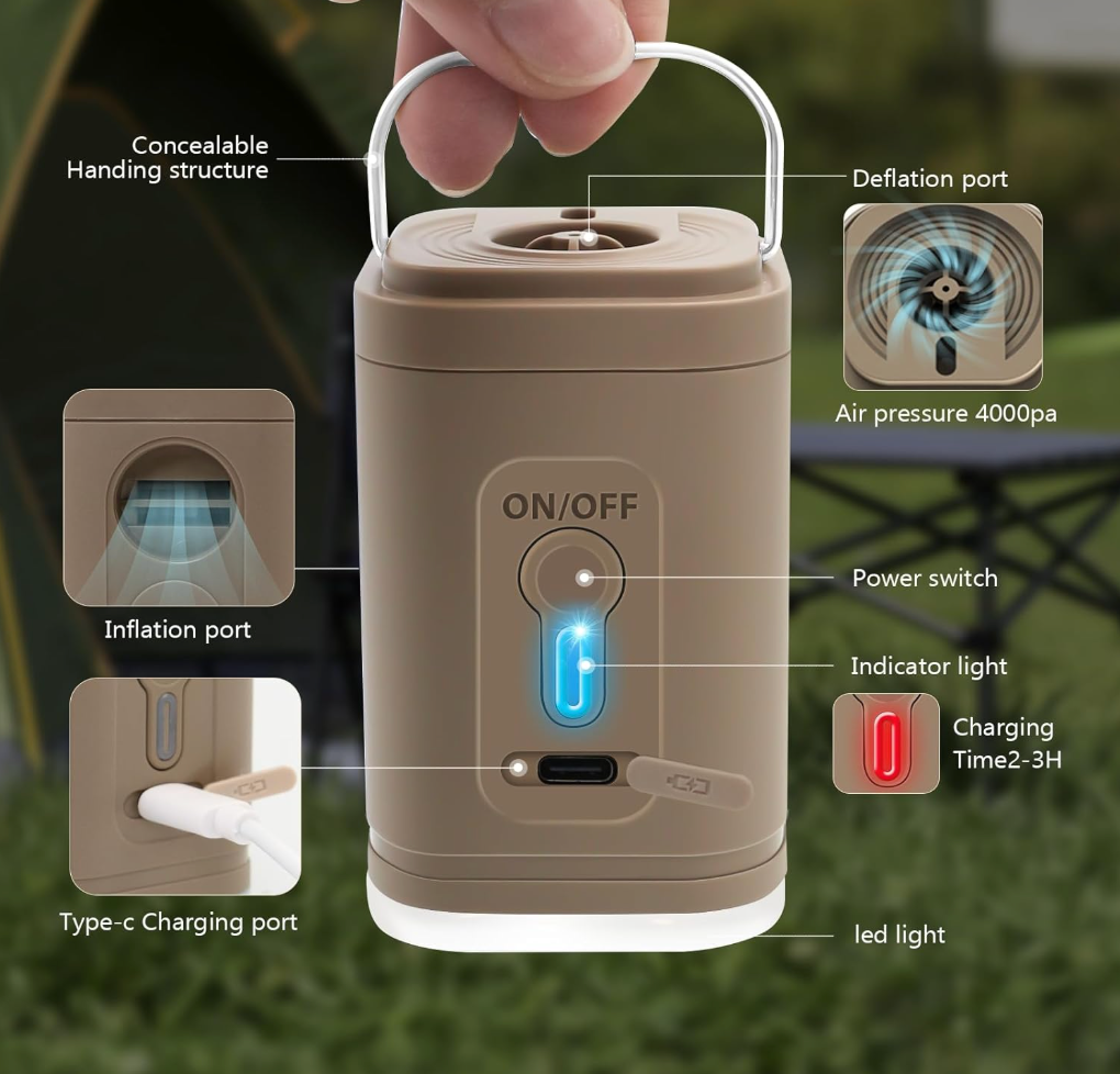 Portable Electric Air Pump with Light