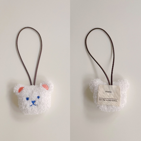 Cute Bear Name Tag Key Chain Pendant for Kids