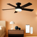 42 Inch Black Low Profile Smart Ceiling Fan Lights-0