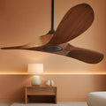 52 Inch Walnut Outdoor Ceiling Fan With Remote Control-0