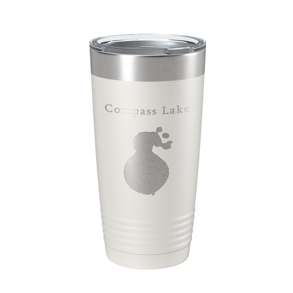 Compass Lake Map Tumbler Travel Mug Insulated Laser Engraved Coffee Cup Florida 20 oz-1
