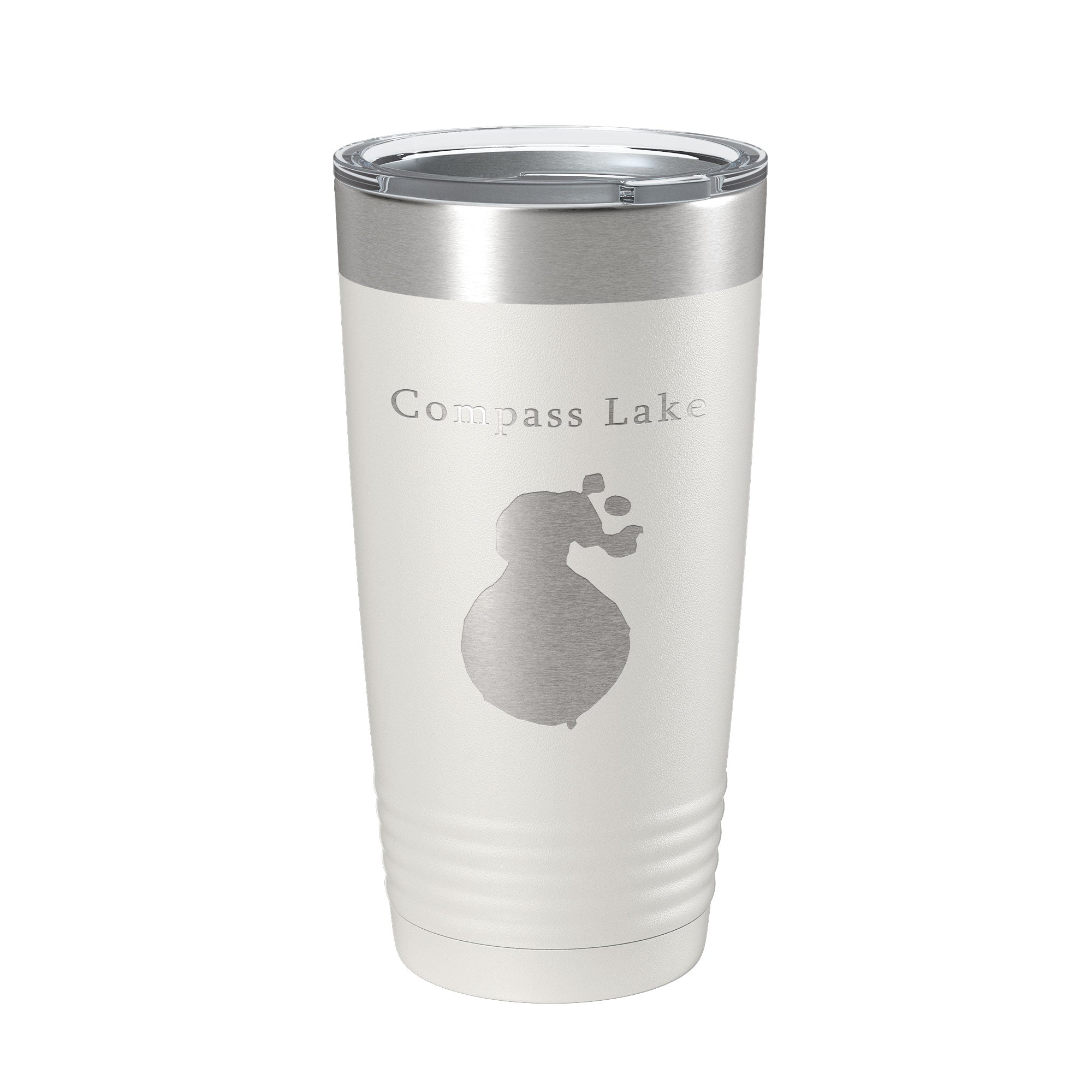 Compass Lake Map Tumbler Travel Mug Insulated Laser Engraved Coffee Cup Florida 20 oz-1