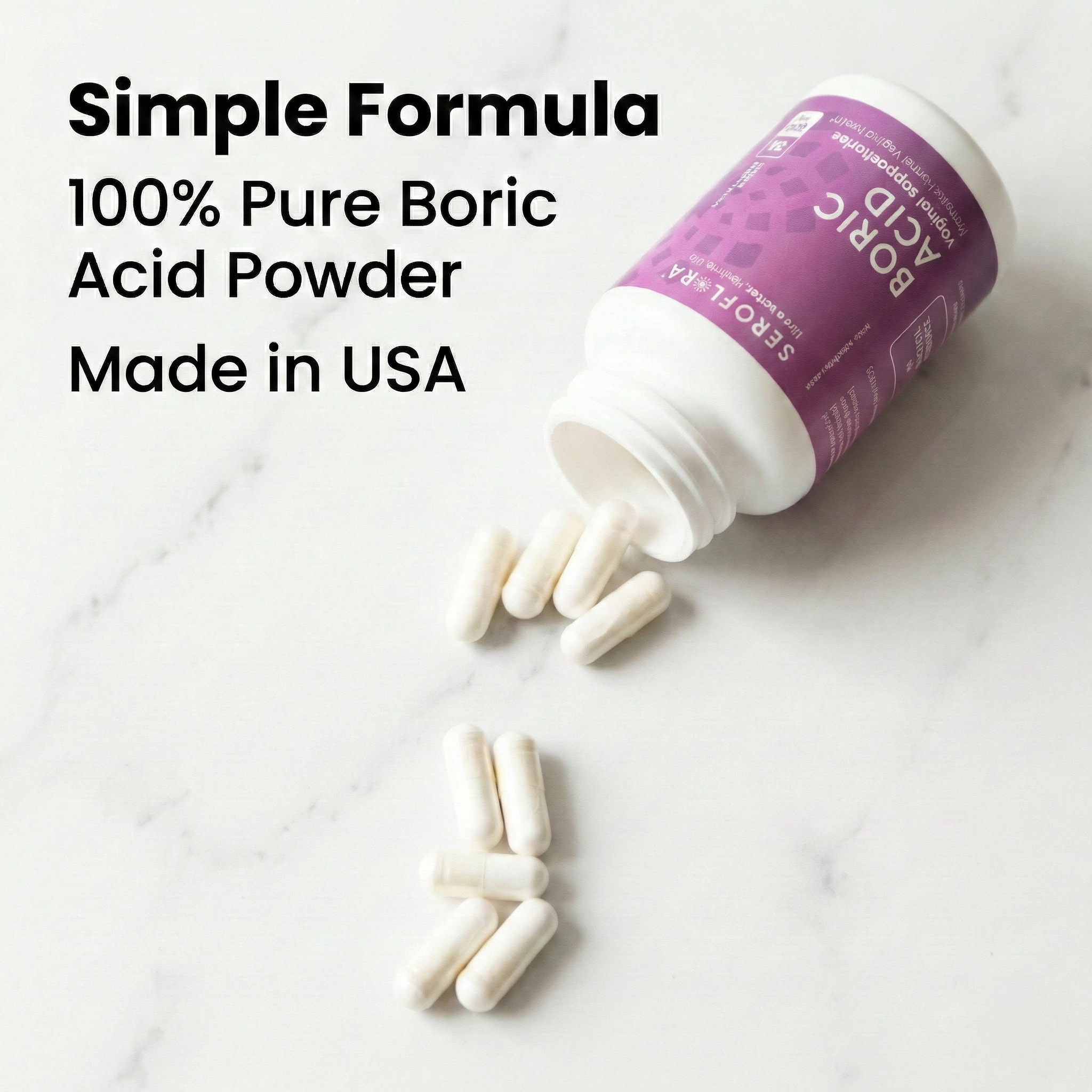 Seroflora Boric Acid Vaginal Suppositories 600mg 30 Count.-3