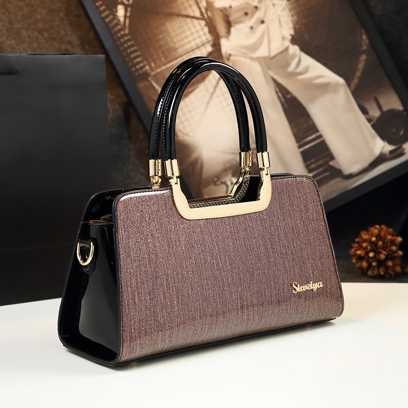 Cowhide Women's Patent Leather Crossbody Handbag