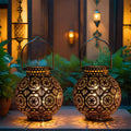 Set of 2 Moroccan Style Metal Table Lamp-1