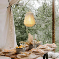 8" H Woven Hemp Rope Battery Powered Hanging Lamp-5